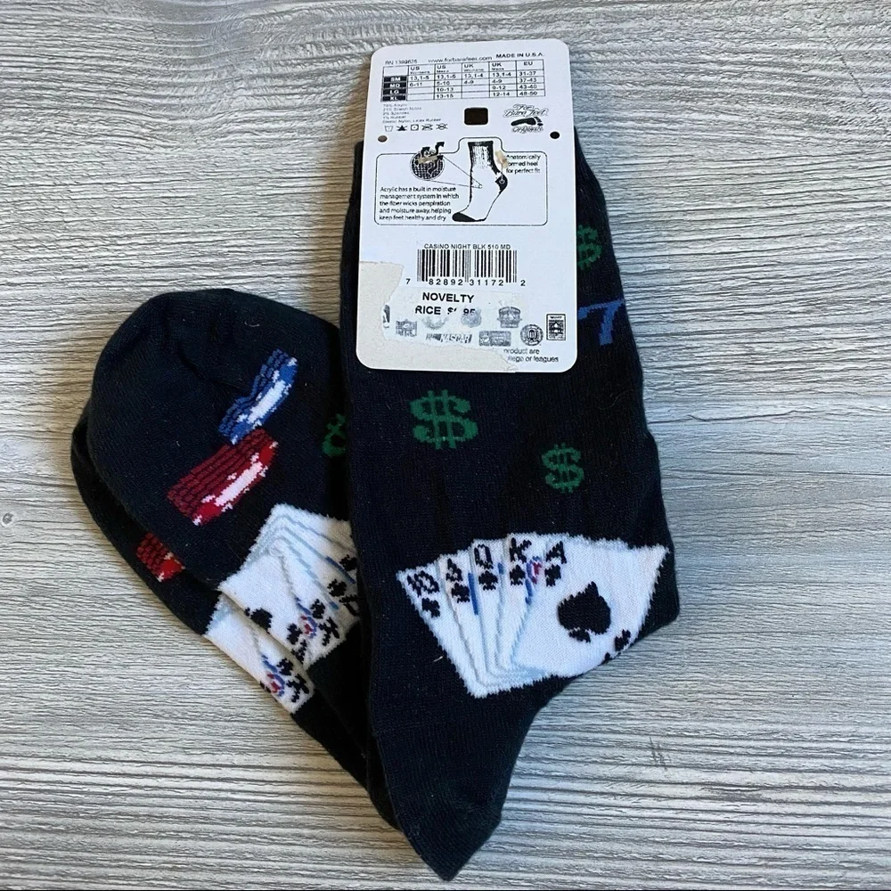 NWT Woman’s novelty socks. Poker, cards, betting